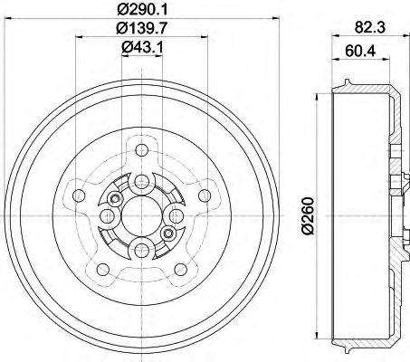 HELLA 8DT355302501 Тормозной барабан