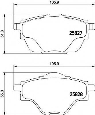 HELLA 8DB355021001 Комплект тормозных колодок, дисковый тормоз