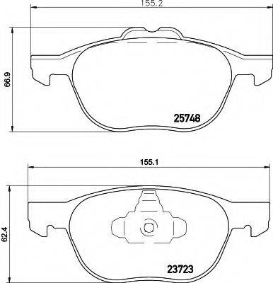 HELLA 8DB355020411 Комплект тормозных колодок, дисковый тормоз