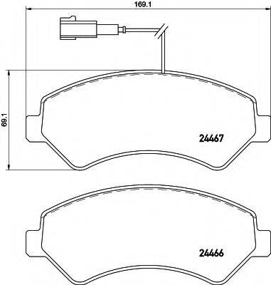 HELLA 8DB355021281 Комплект тормозных колодок, дисковый тормоз