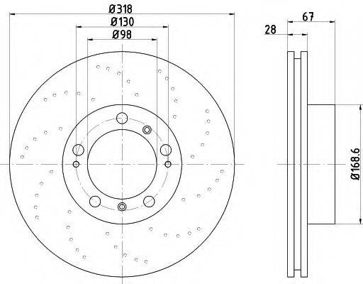 HELLA 8DD355106981 Тормозной диск