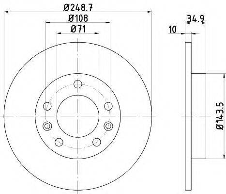 HELLA 8DD355120581 Тормозной диск