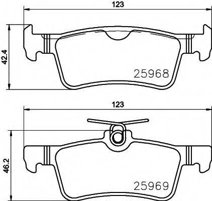 HELLA 8DB355021701 Комплект тормозных колодок, дисковый тормоз