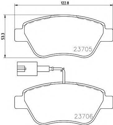 HELLA 8DB355016071 Комплект тормозных колодок, дисковый тормоз