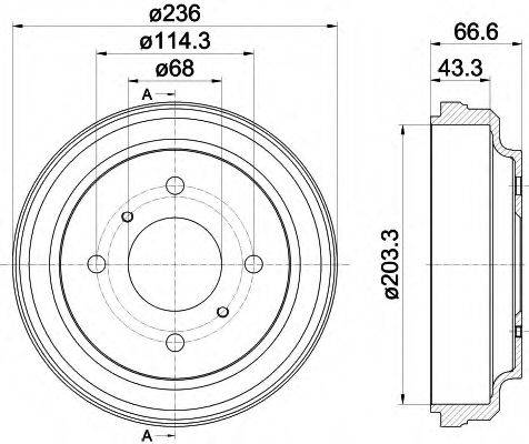 HELLA 8DT355302531 Тормозной барабан