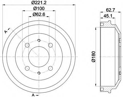 HELLA 8DT355302681 Тормозной барабан