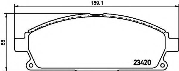 HELLA 8DB355021651 Комплект тормозных колодок, дисковый тормоз