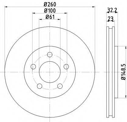 HELLA 8DD355122381 Тормозной диск