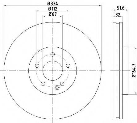 HELLA 8DD355122391 Тормозной диск