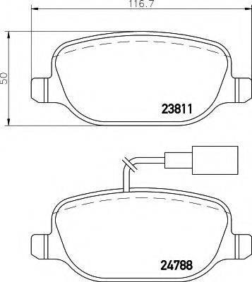 HELLA 8DB355015571 Комплект тормозных колодок, дисковый тормоз