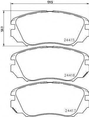 HELLA 8DB355013051 Комплект тормозных колодок, дисковый тормоз