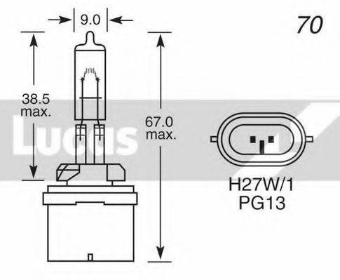 LUCAS ELECTRICAL LLB880 Лампа накаливания, противотуманная фара