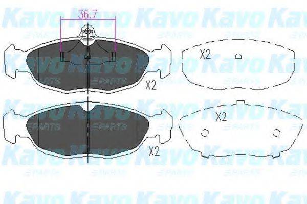 KAVO PARTS KBP1005 Комплект тормозных колодок, дисковый тормоз