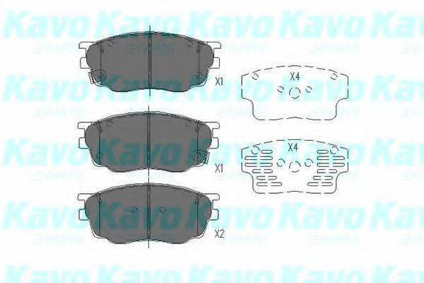 KAVO PARTS KBP4511 Комплект тормозных колодок, дисковый тормоз