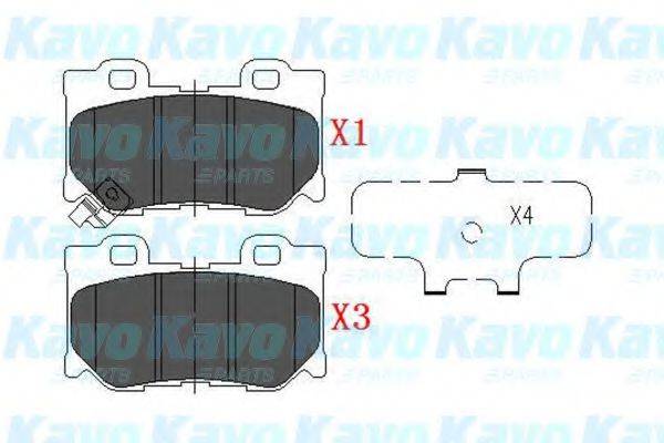 KAVO PARTS KBP6582 Комплект тормозных колодок, дисковый тормоз