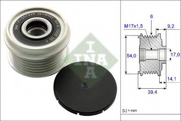 INA 535015110 Механизм свободного хода генератора