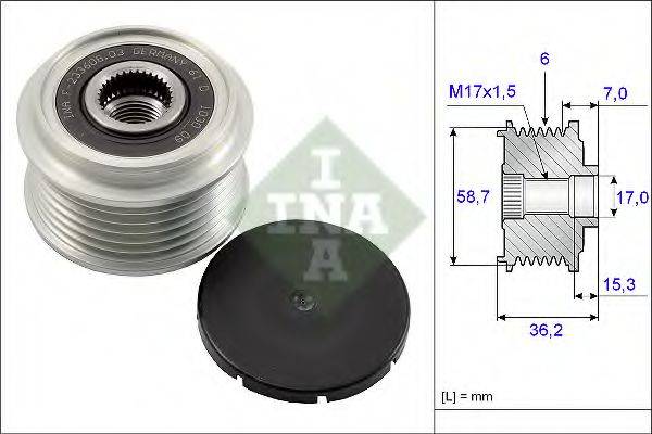 INA 535009810 Механизм свободного хода генератора