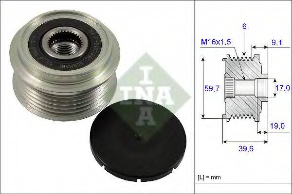 INA 535006510 Механизм свободного хода генератора