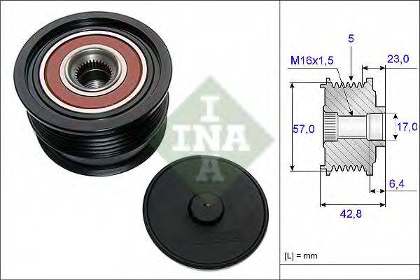 INA 535019010 Механизм свободного хода генератора