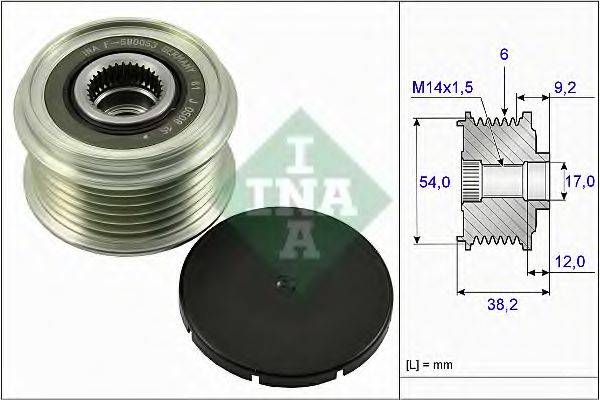 INA 535026310 Механизм свободного хода генератора