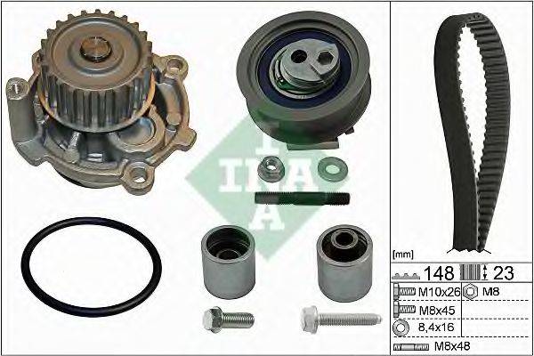 INA 530044532 Водяной насос + комплект зубчатого ремня