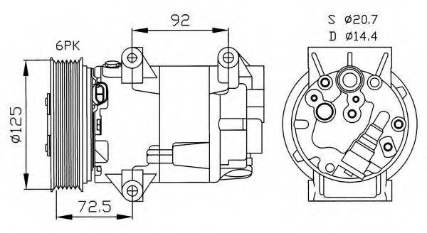 NRF 32208G Компрессор, кондиционер