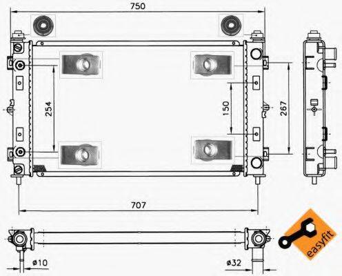 NRF 50232 Радиатор, охлаждение двигателя