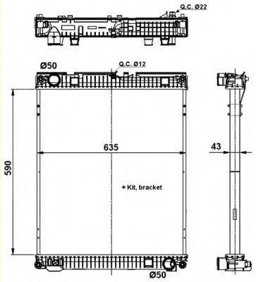 NRF 509873 Радиатор, охлаждение двигателя