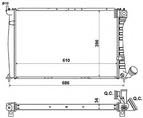 NRF 519602 Радиатор, охлаждение двигателя