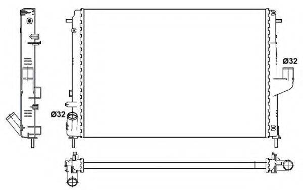NRF 53092 Радиатор, охлаждение двигателя