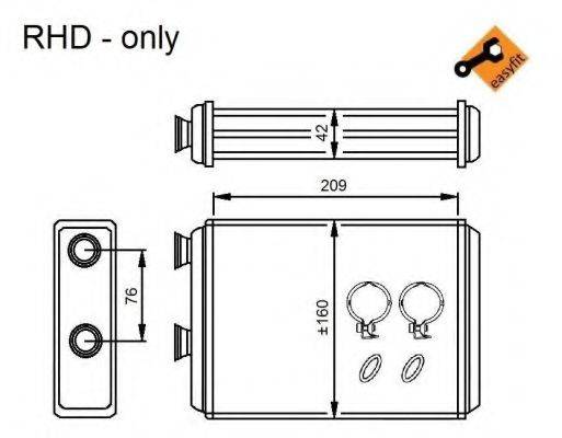 NRF 54224 Теплообменник, отопление салона