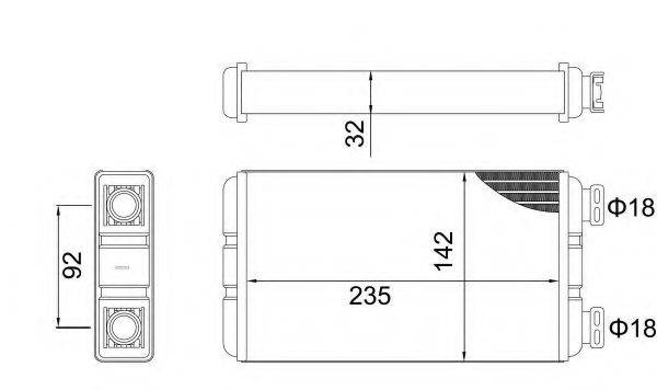 NRF 54312 Теплообменник, отопление салона