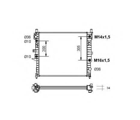 NRF 55334 Радиатор, охлаждение двигателя