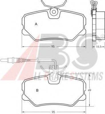 A.B.S. 36651OE Комплект тормозных колодок, дисковый тормоз