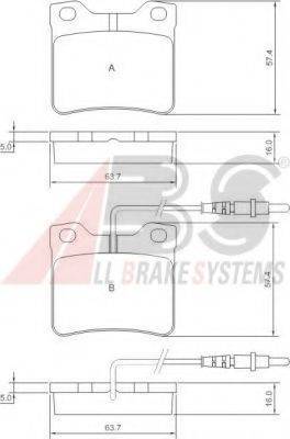 A.B.S. 36683 Комплект тормозных колодок, дисковый тормоз