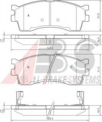 A.B.S. 37180OE Комплект тормозных колодок, дисковый тормоз
