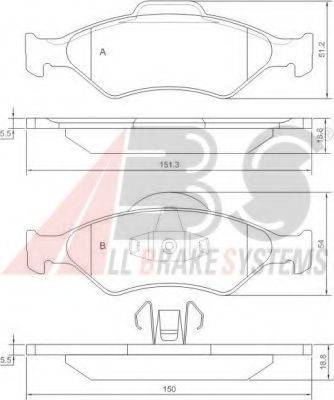 A.B.S. 37196 Комплект тормозных колодок, дисковый тормоз