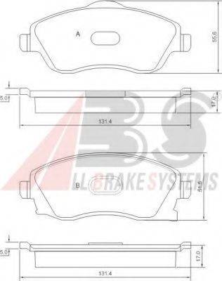 A.B.S. 37213 Комплект тормозных колодок, дисковый тормоз