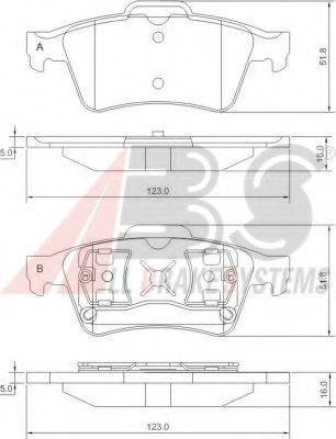 A.B.S. 37216 Комплект тормозных колодок, дисковый тормоз