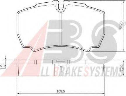 A.B.S. 37298OE Комплект тормозных колодок, дисковый тормоз