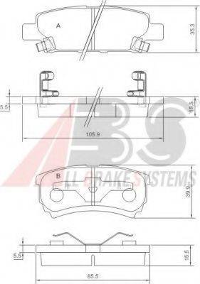 A.B.S. 37384OE Комплект тормозных колодок, дисковый тормоз