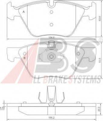 A.B.S. 37409OE Комплект тормозных колодок, дисковый тормоз
