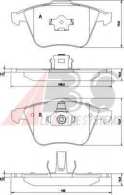 A.B.S. 37464 Комплект тормозных колодок, дисковый тормоз