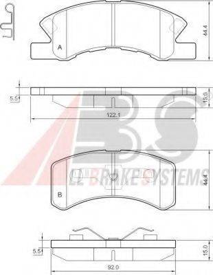 A.B.S. 37490 Комплект тормозных колодок, дисковый тормоз