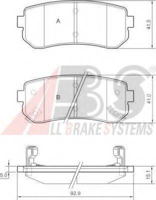 A.B.S. 37533OE Комплект тормозных колодок, дисковый тормоз