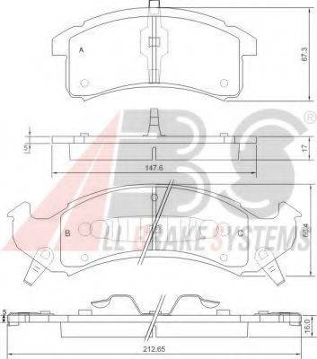 A.B.S. 38505 Комплект тормозных колодок, дисковый тормоз