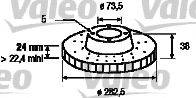 VALEO 186570 Тормозной диск