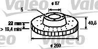 VALEO 186573 Тормозной диск