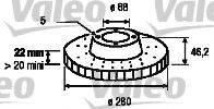 VALEO 186582 Тормозной диск