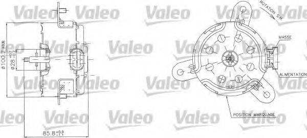 VALEO 698408 Электродвигатель, вентилятор радиатора